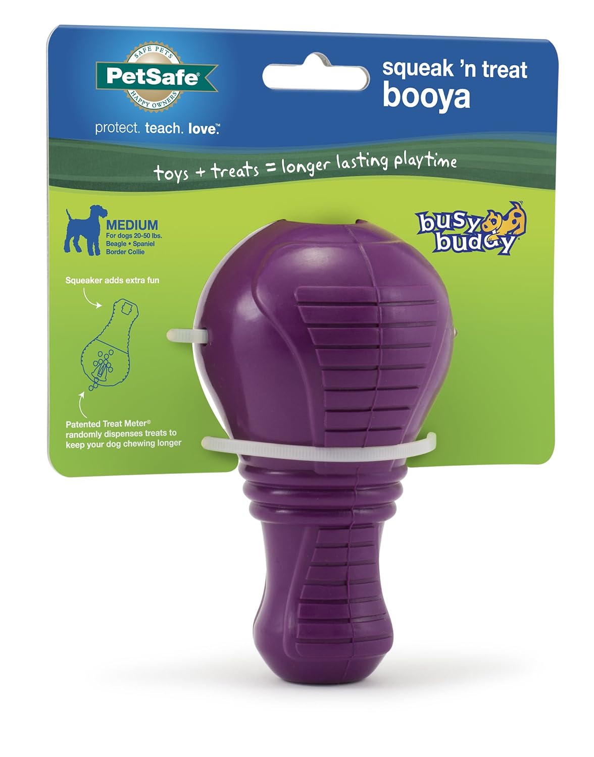 PetSafe Busy Buddy Squeak N Treat Booya Dog Toy Medium