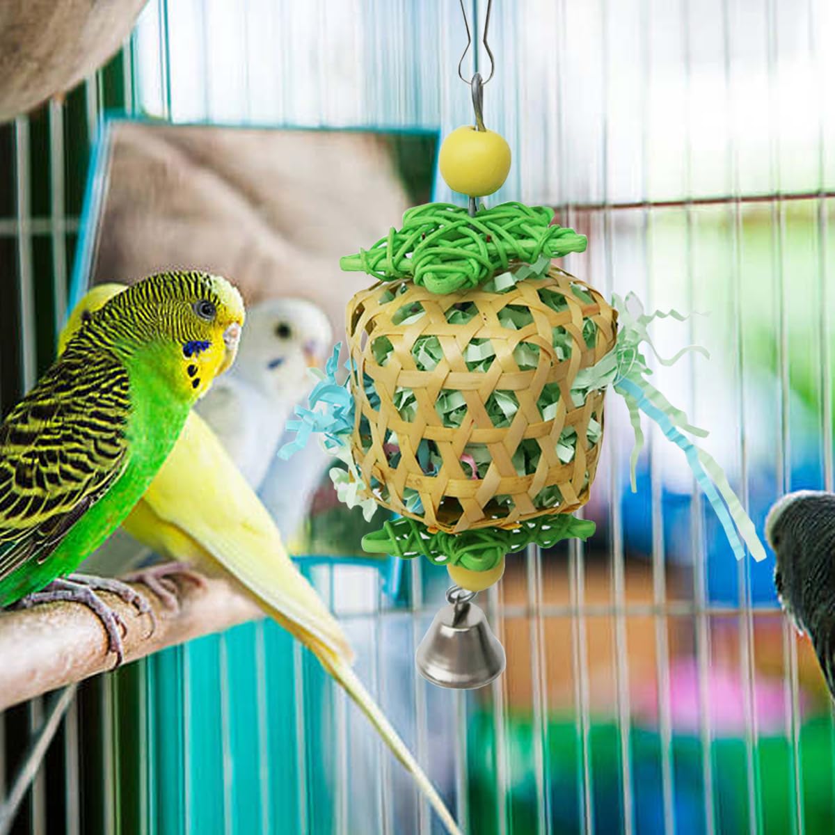 Bird Toys for Conures Parakeet, Birds Cage Accessories, Bird Shredding Foraging Toys for Cage - image 5