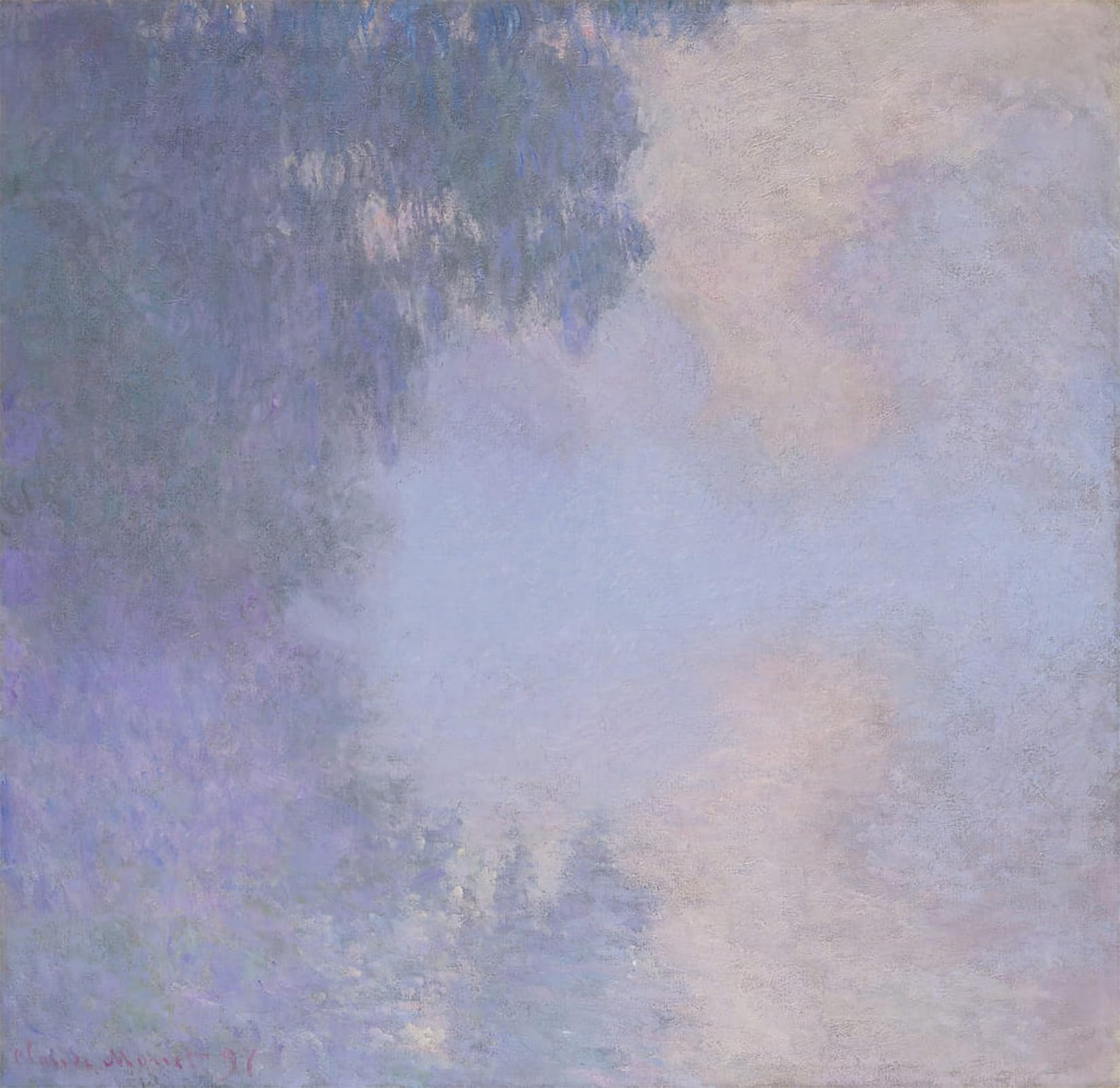 Posteriik No Frame Famous Print Pop Art Wall Art Graffiti Branch Of The Seine Near Giverny Mist By Claude Monet Art Prints For Home Decor 60X90cm