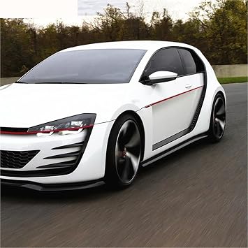 2pcs Car Body Door Side Stickers Racing Sport Stripes Auto Vinyl Decoration Compatible With Volkswagen GOLF 7 8 3-5Doors DIY Accessories(Deep blue)