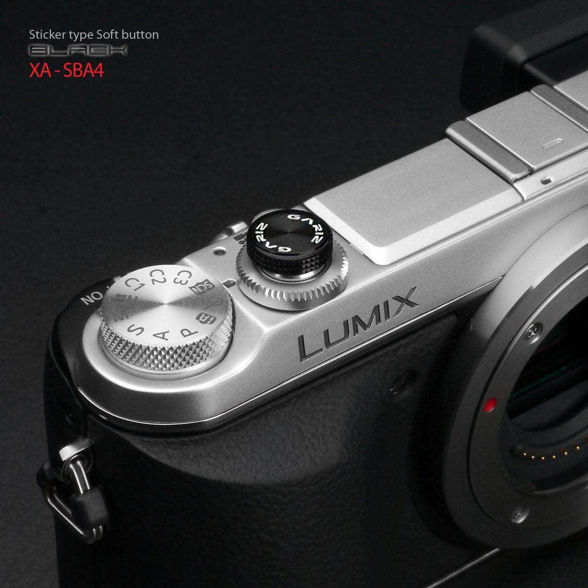 Gariz Metal XA-SBA4 Camera Sticker Type Soft Button for Sony, Fuji, Canon, Nikon, Lumix, Leica, Black