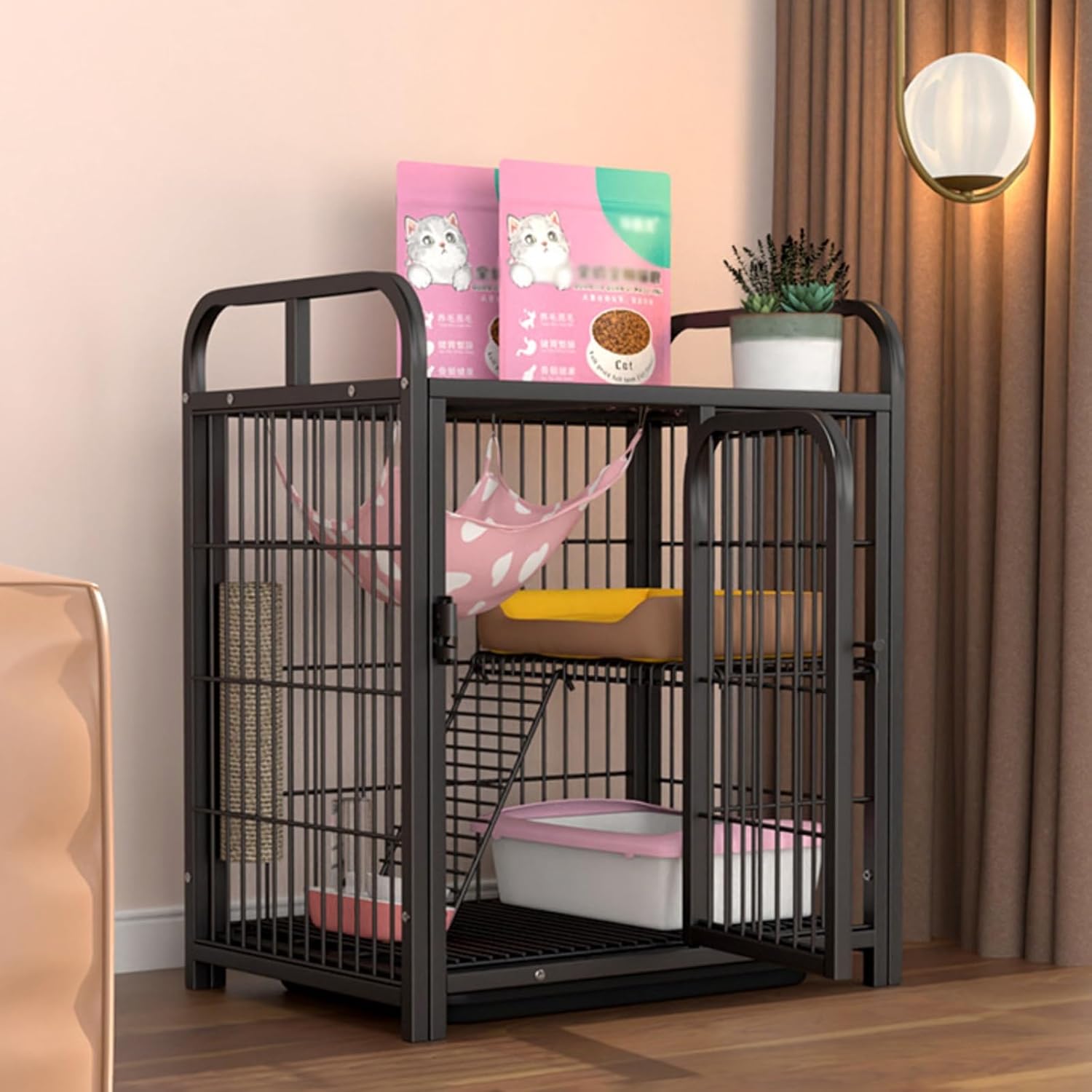アイリスオーヤマ 猫 ケージ ウッディ 3段 高さ115×幅69×奥行54.5cm