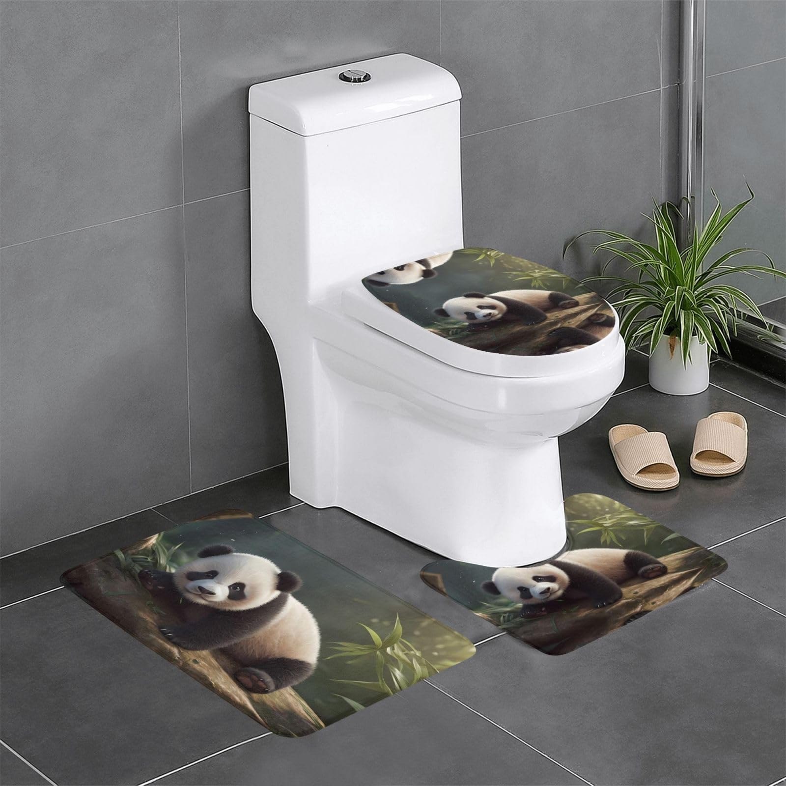 Tapis de sol de salle de bain en flanelle HJFCZH 3 pièces 61x41 cm