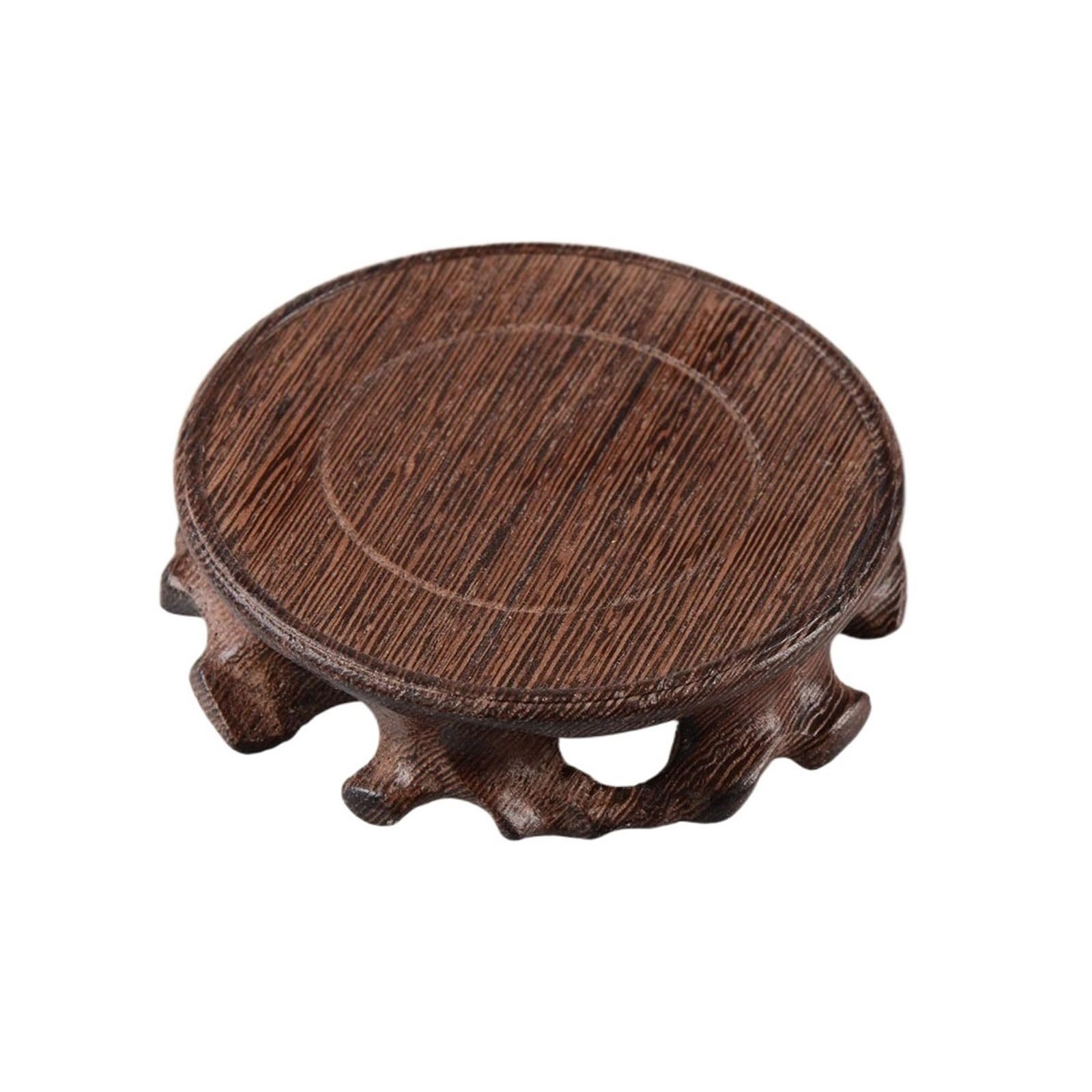Zhaoj24-05 One Color Bonsai Pedestal Miniature Root-Carved Wooden Display Base(Large)
