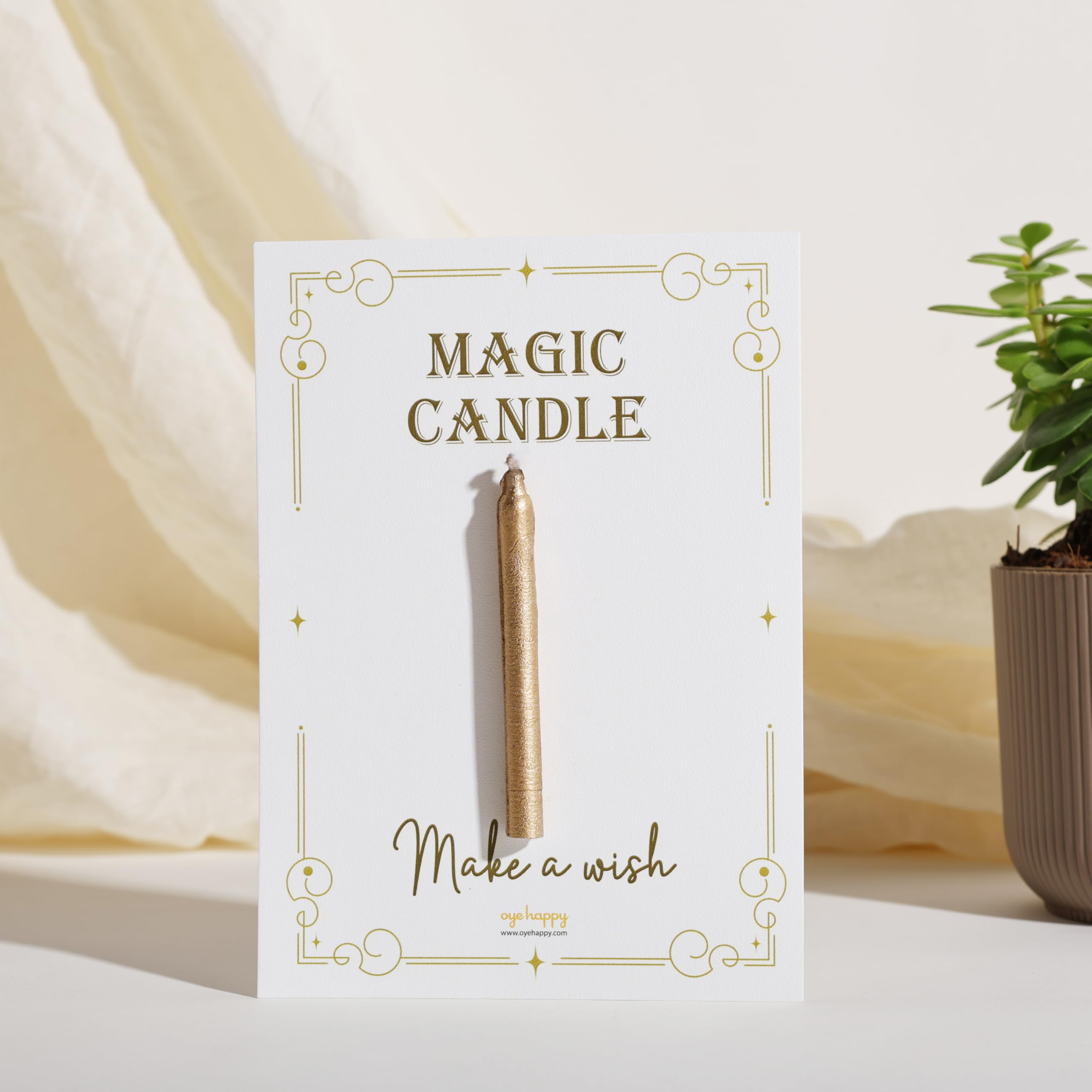 Oye Happy - Magic Candle Greeting Card β Light-Up Wish Card for Christmas & New Year | Unique Candle Greeting Card for Loved Ones | Festive Wish Card for Couples, Friends & Family | 5x7 Inches 1