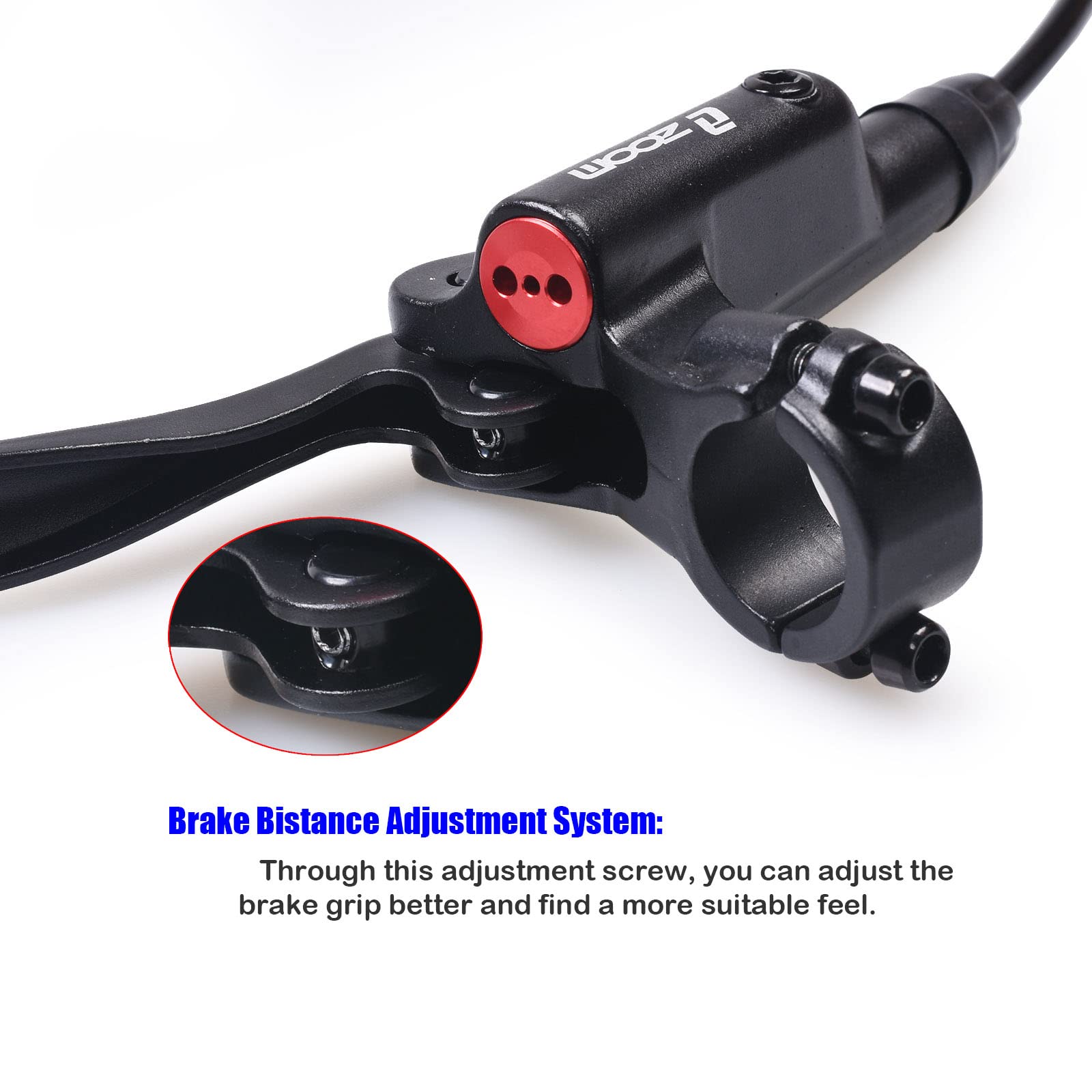 ThinkTop 4 Piston Bike Hydraulic Disc Brake, MTB Bicycle Oil Pressure 4 Piston Driving Brake Caliper, Left (Front) 800/Right (Rear) 1400mm (Black) - Image 3