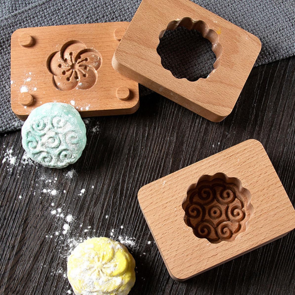 Manual Green Bean Cake Baking Mold, Hand Pressed Wooden Tool