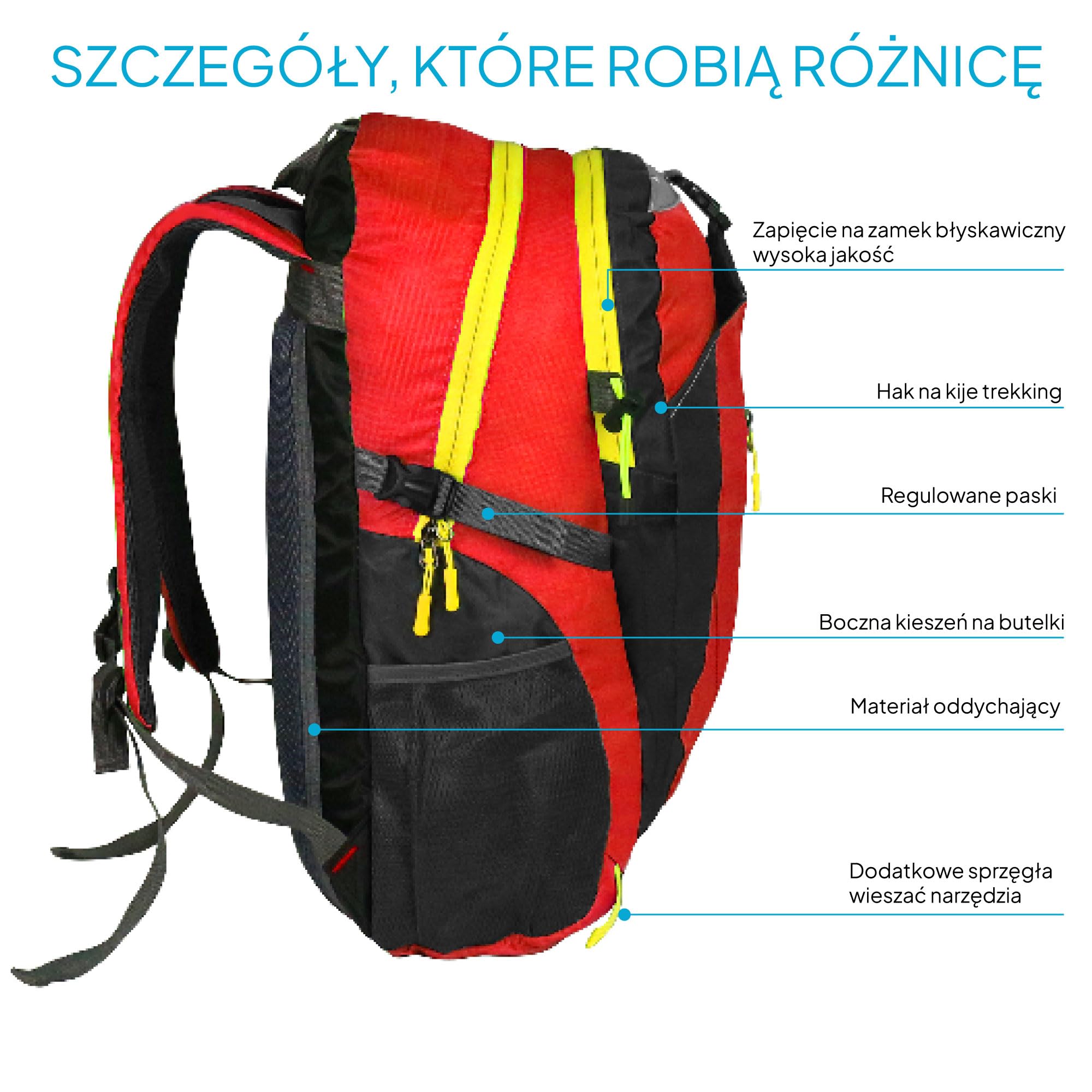 OcioDual Plecak turystyczny 30L Czarny Lekki wodoodporny plecak podróżny Składany plecak survivalowy Damski plecak kempingowy Męskie plecaki trekkingowe górskie Nordic Walking Sport