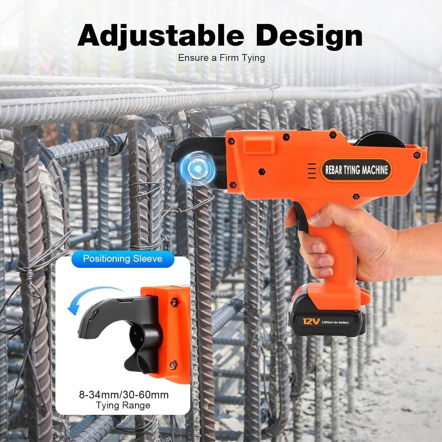 Atadora Automática De Varillas De Corrugado, Herramienta Inalámbrica para Atar Varillas De Acero De Refuerzo con Cabezal De Corte Afilado Y Ranura para Alambre para Obras De Construcción
