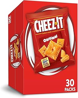 Cheese Crackers, Baked Snack Crackers, Lunch Snacks, Original, 30oz Box (30 Packs)