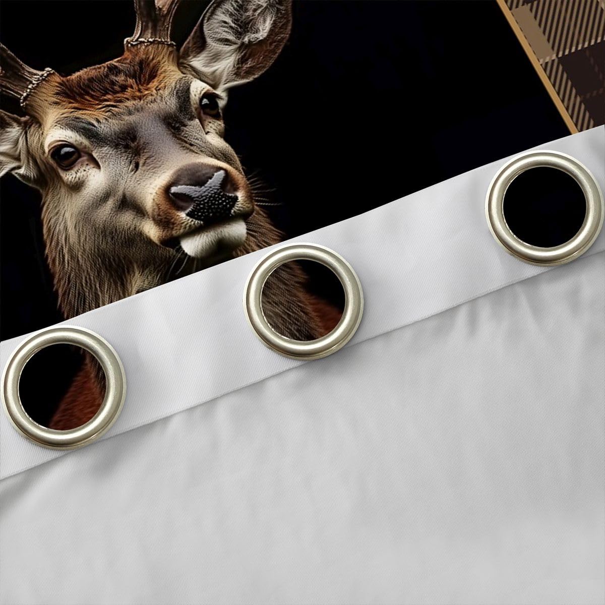Loussiesd 3D Deer Window Treatments, 2 panele szer. 52 x dł. 63