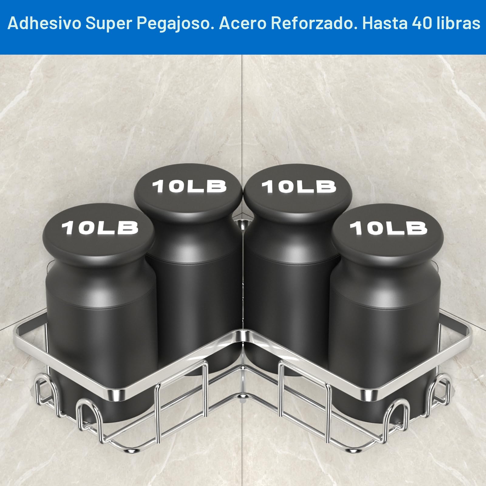 Estanteria Baño de Acero Inoxidable SUS304, Rinconera Ducha Sin Taladro, Bathroom Organizer, Estante Ducha para Almacenamiento Champú Gel, Plata (3 Piezas)