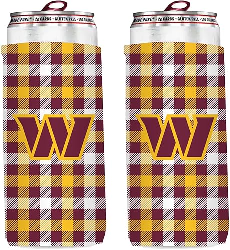 Miniatura 33 de Paquete de 2 soportes para latas de fútbol de 12 onzas, delgado y delgado, aislador de bebidas Huggie Cooler Coozies (Arizona (cardenales))