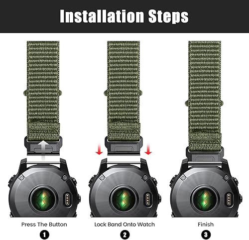 Miniatura 5 de Correa de reloj de nailon compatible con Fenix 88 Pro de 1.77 pulgadas766 pro 55 Plus, bandas de reloj resistentes de 0.866 pulgadas (0.866 in) para