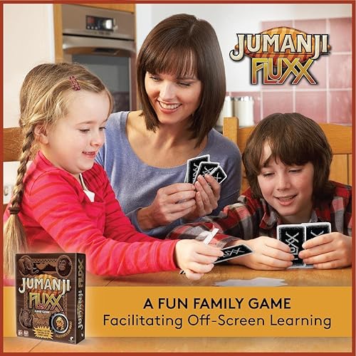 Miniatura 6 de LOONEY LABS Jumanji Fluxx Juego de cartas  El mejor juego de Jumanji divertido juegos familiares para niños y adultos, juegos de cartas de lujo