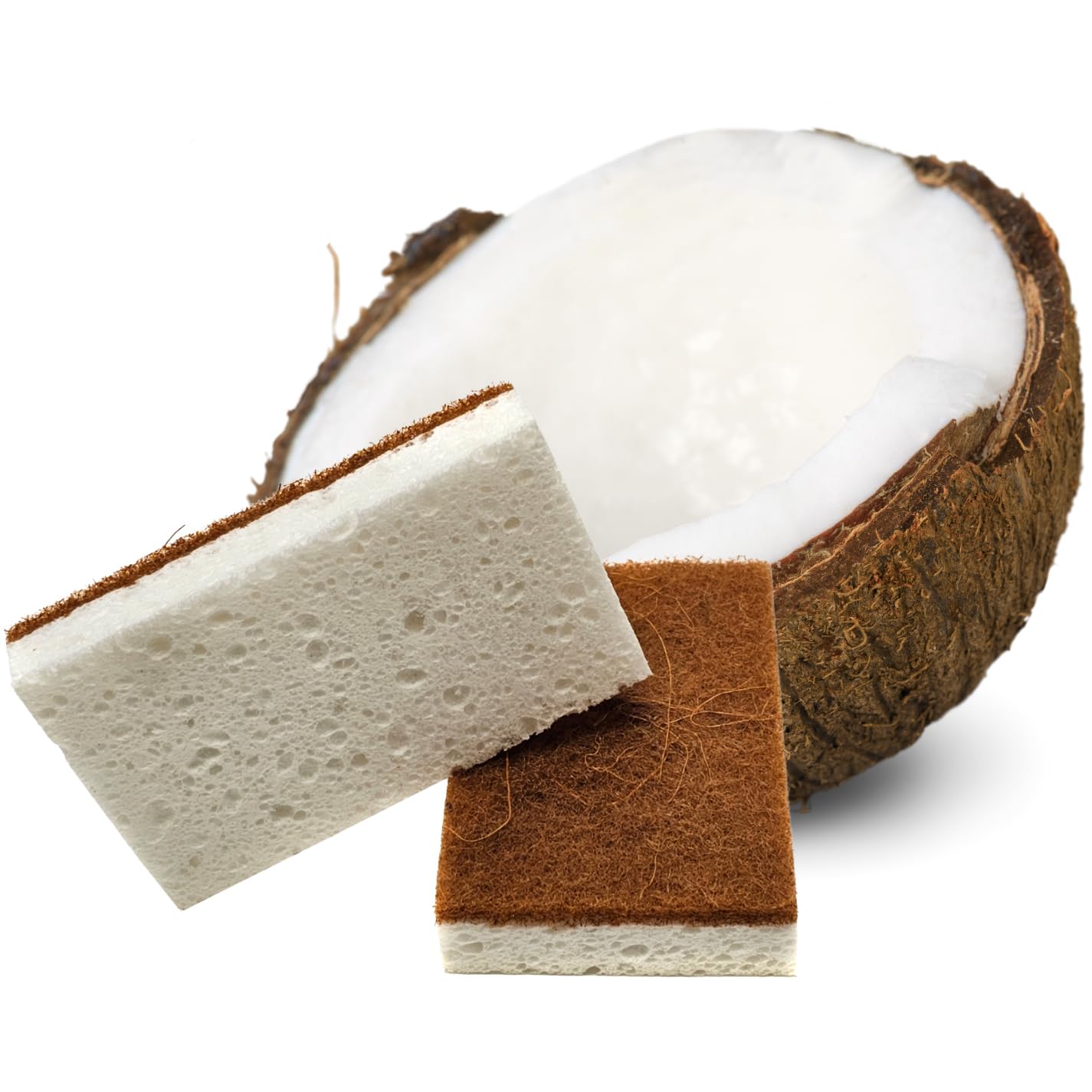 Éponge en noix de coco grattante et anti-rayure pour un nettoyage écoresponsable
