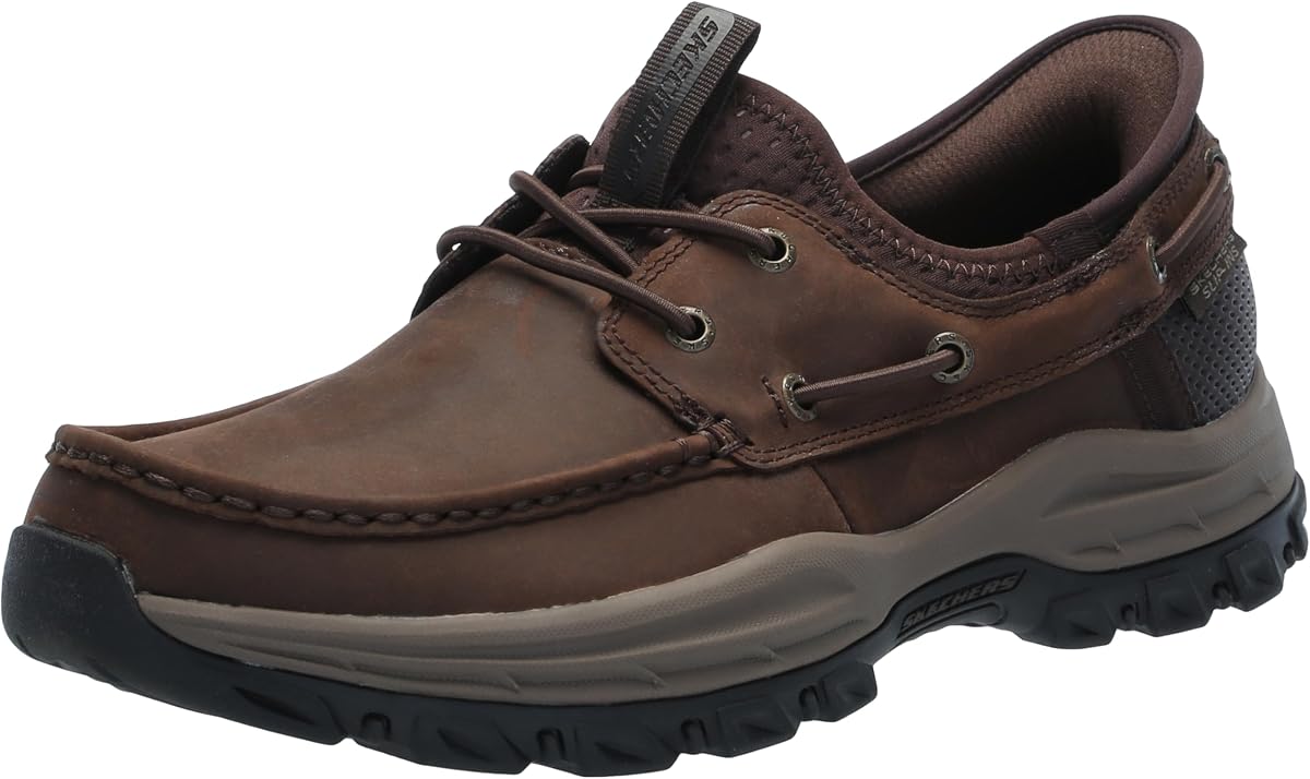 Mocasín Skechers Knowlson Shore Thing para hombre | Casual, Sin cordones, Ajuste relajado, Espuma viscoelástica refrigerada por aire, Cuero