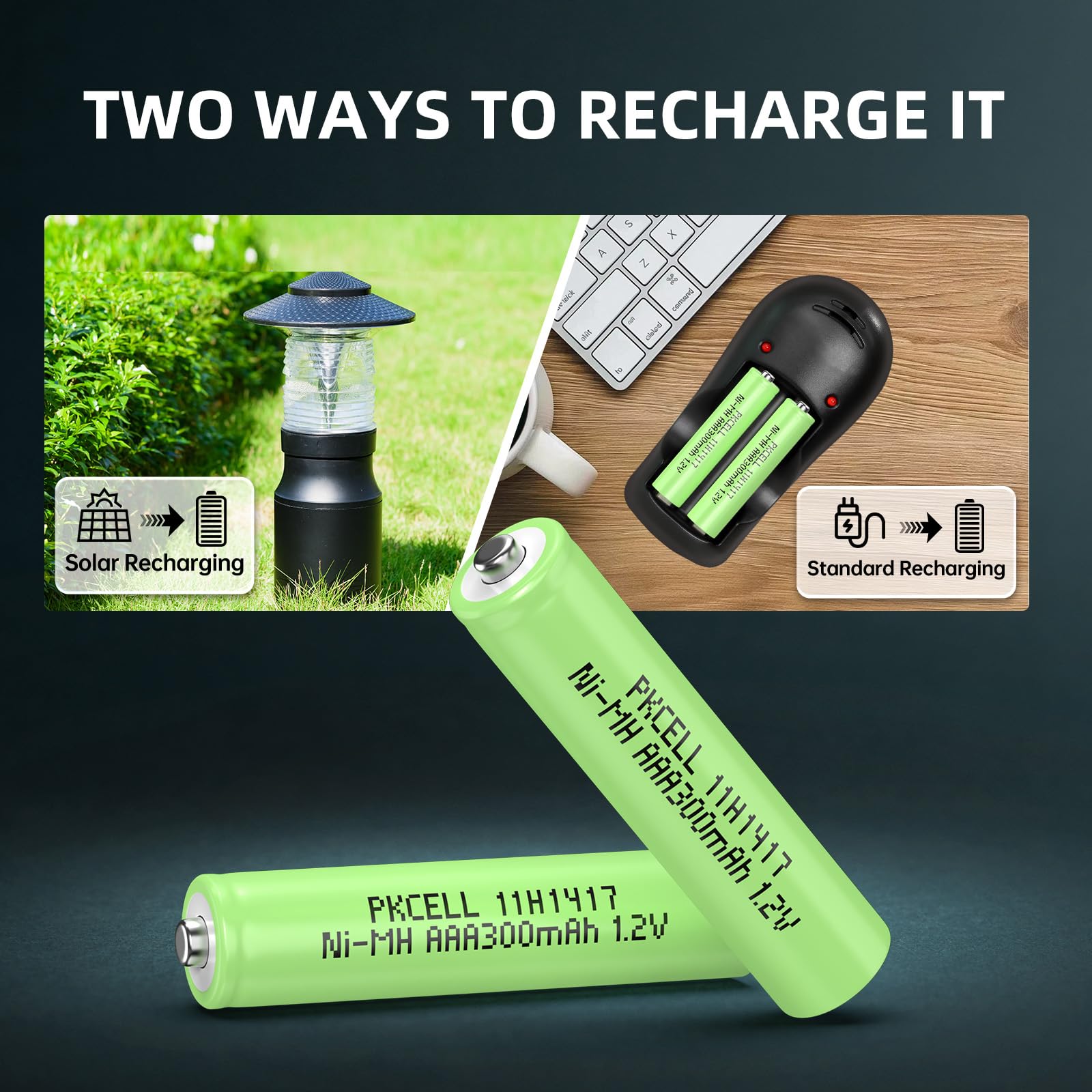 PKCELL Batterie rechargeable AAA 300 mAh NI-MH 1,2 V lot de 4