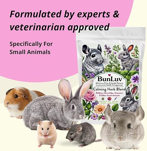 Miniatura 6 de Forraje calmante a base de hierbas (2 onzas) alimento para conejillos de indias de primera calidad, alimento para conejillos de indias, comida de
