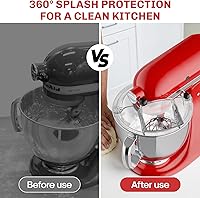 Vista 6 de Escudo de vertido para mezclador KitchenAid, protector contra salpicaduras para batidora de pie de ayuda de cocina, funciona con cuencos mezcladores