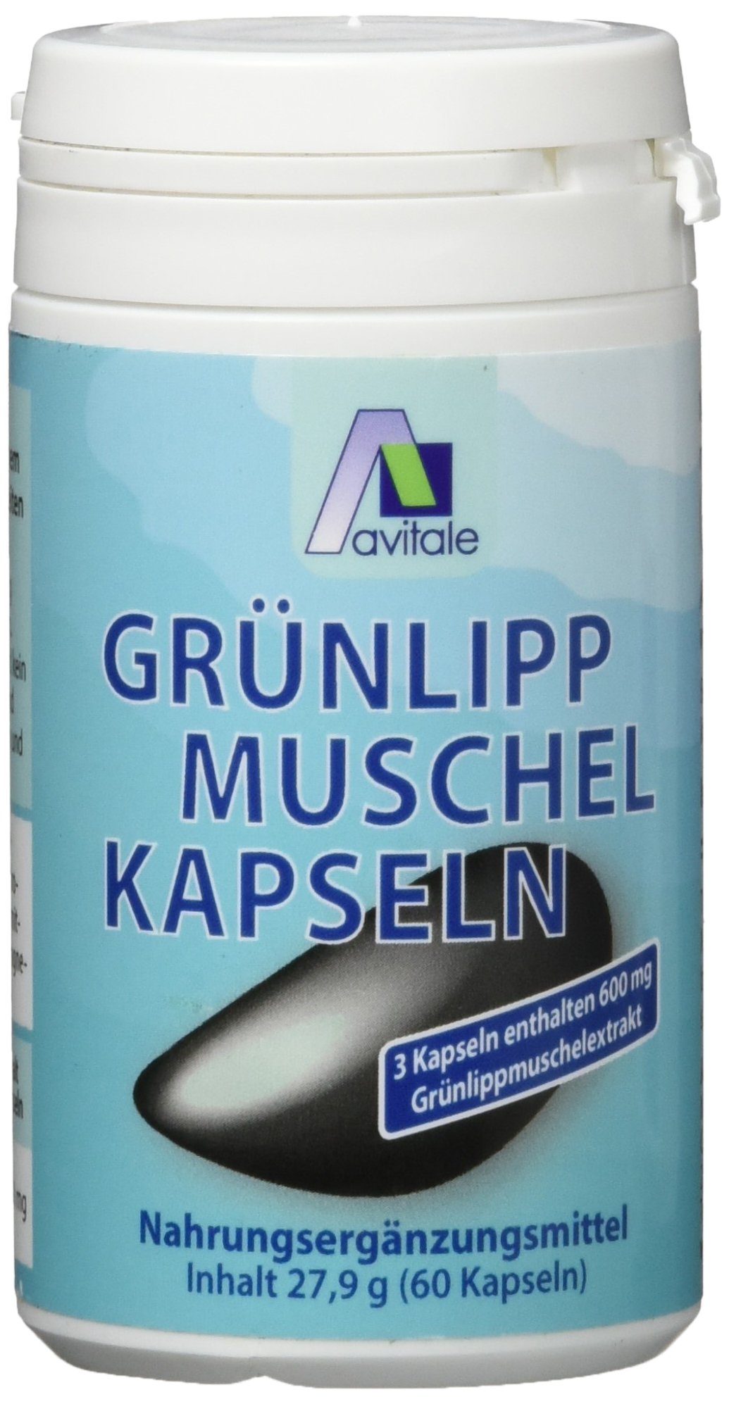 Avitale Grünlippmuschel Vegi Kapseln, 60 Stück, 1er Pack (1 x 28 g)