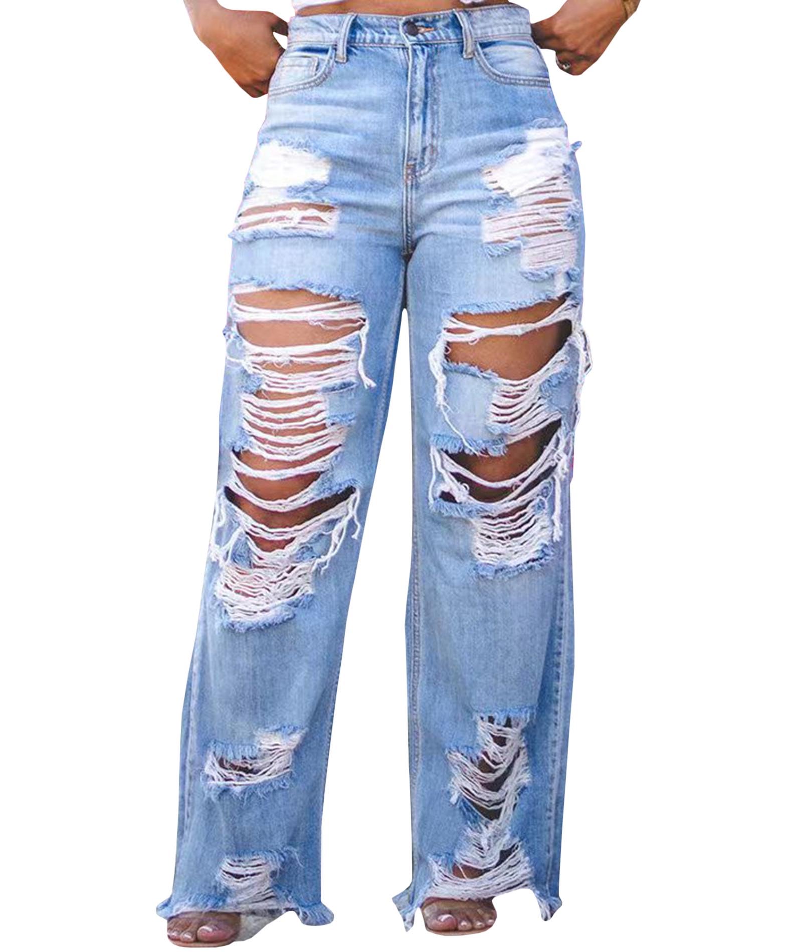 Jean déchiré taille haute femme SOMTHRON idéal pour vos sorties - 7