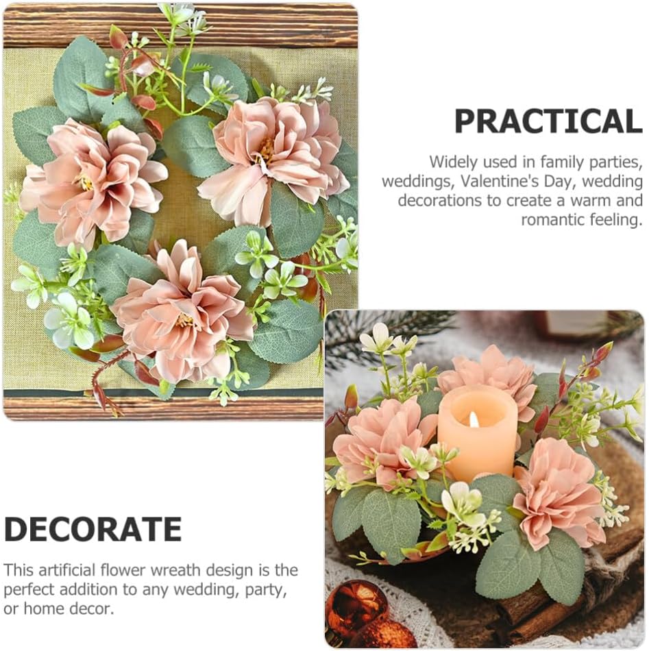 Kichvoe Party Candle Garland Artificial Flower for Elegant Table Centerpiece Wreath for Weddings Home Decor and Seasonal Celebrations