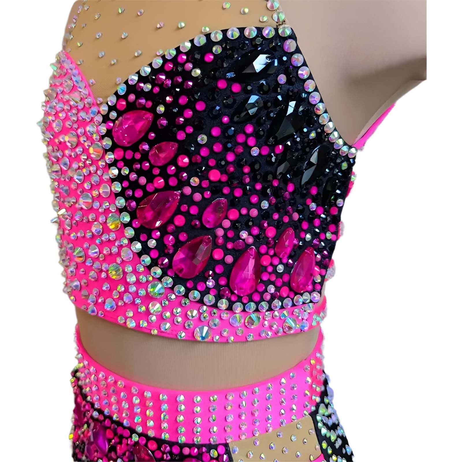 Strój do Tańca Lirycznego Damski Spandex Siatka Cyrkonie na Zawody