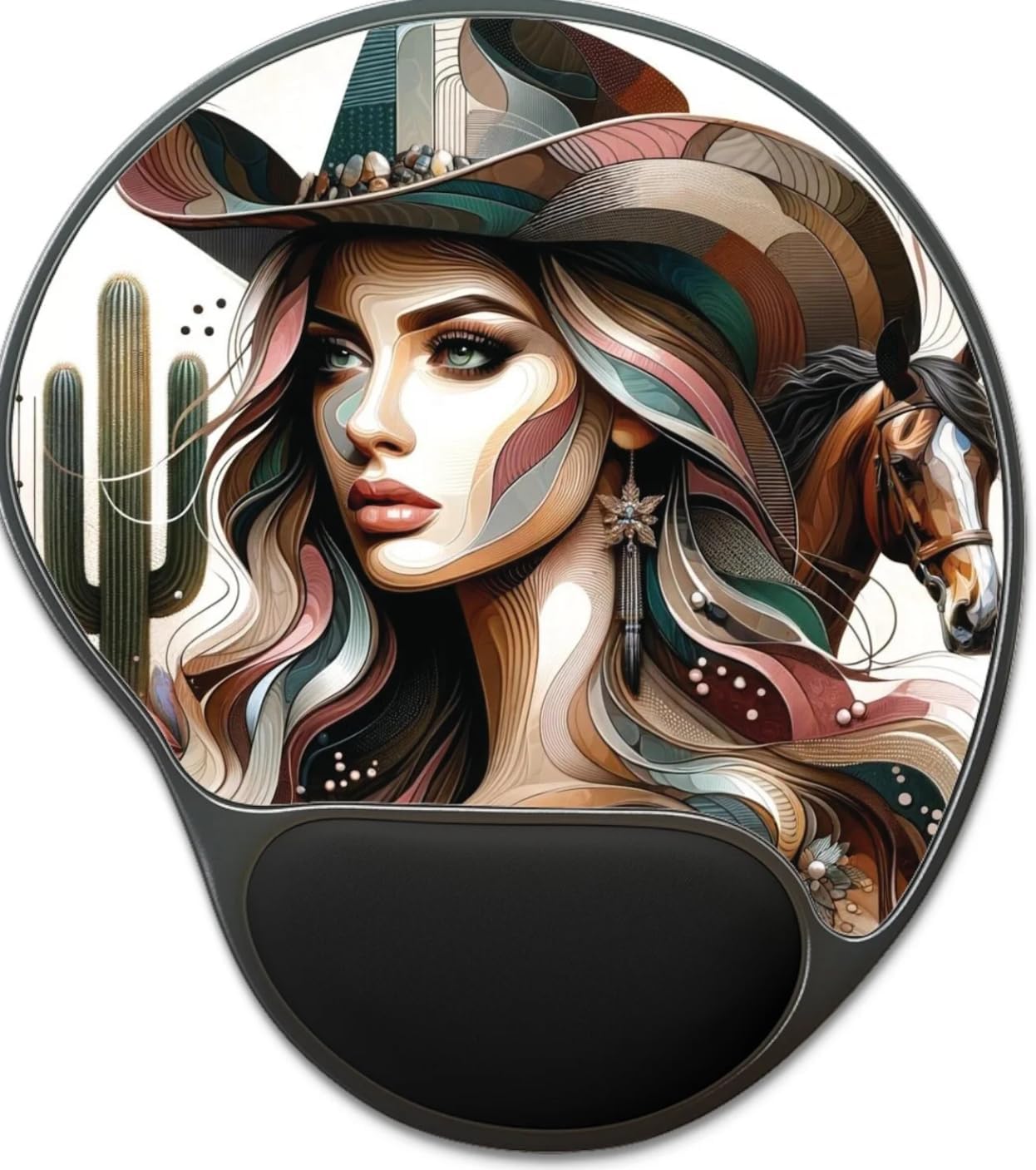 Custom Mouse Pads Desi Home Decor, Western Decor, Meditiation and Yoga Lover, Arangetram and bharatnatyam Lover Decor, Peacock Design, Capybara Design, chai Gifts (Western Woman Theme)