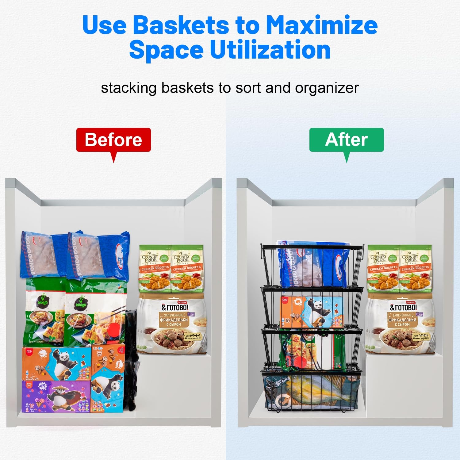 Contenitore organizer per congelatore (confezione da 4)