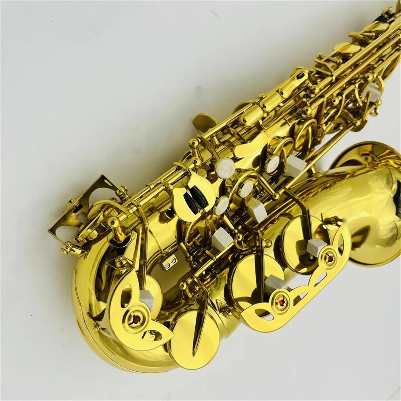 Saksofon Saksofon Altowy Eb Tune Mosiężny Instrument Muzyczny Powierzchnia Złotego Lakieru E-płaski Saksofon Z Akcesoriami Do Futerału (Color : Leather bag)
