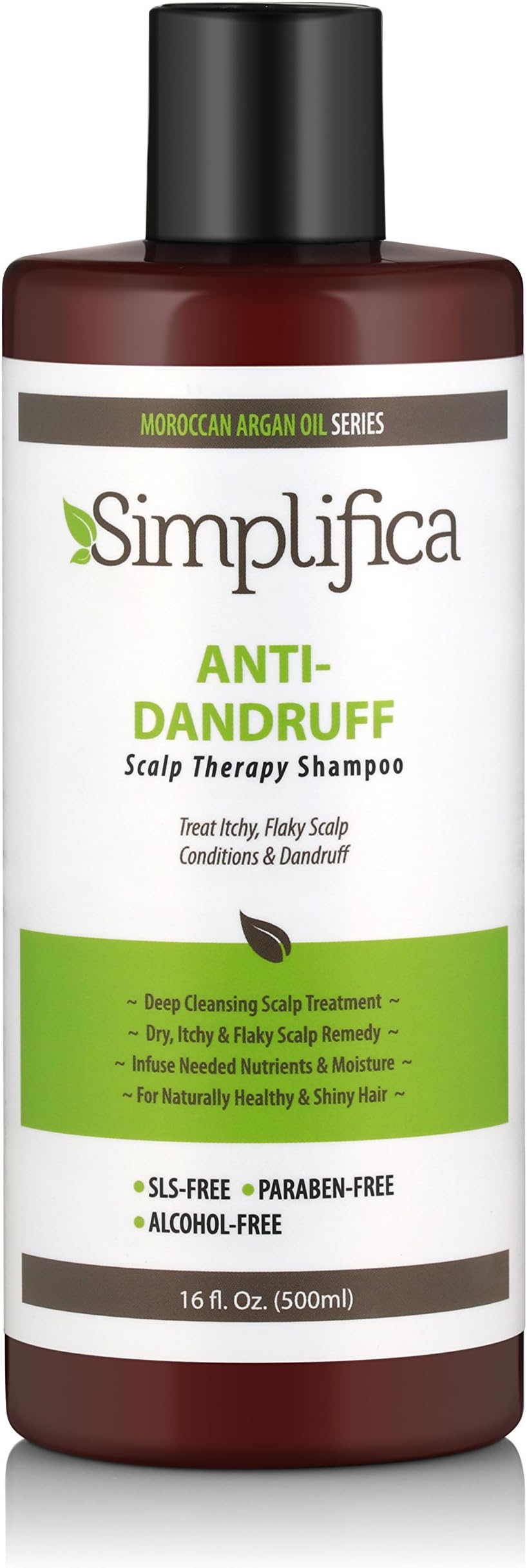 Simplifica Anti Dandruff Shampoo 16 oz | Dry Itchy Scalp Treatment | Scalp Normalizing Dandruff Shampoo For Women, Men, Kids & Color Treated Hair