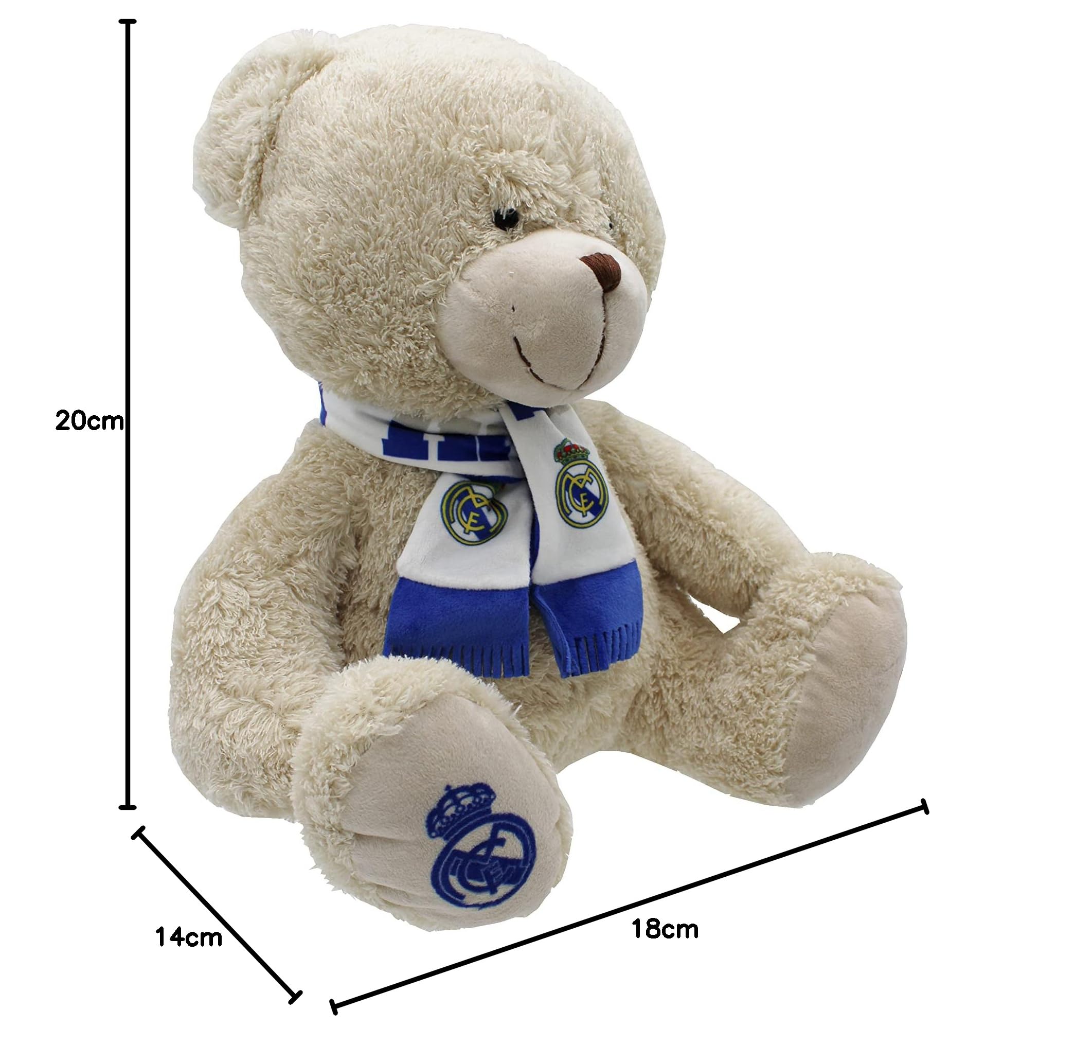 Peluche Osito Real Madrid Oficial 20 cm Marrón CyP Brands