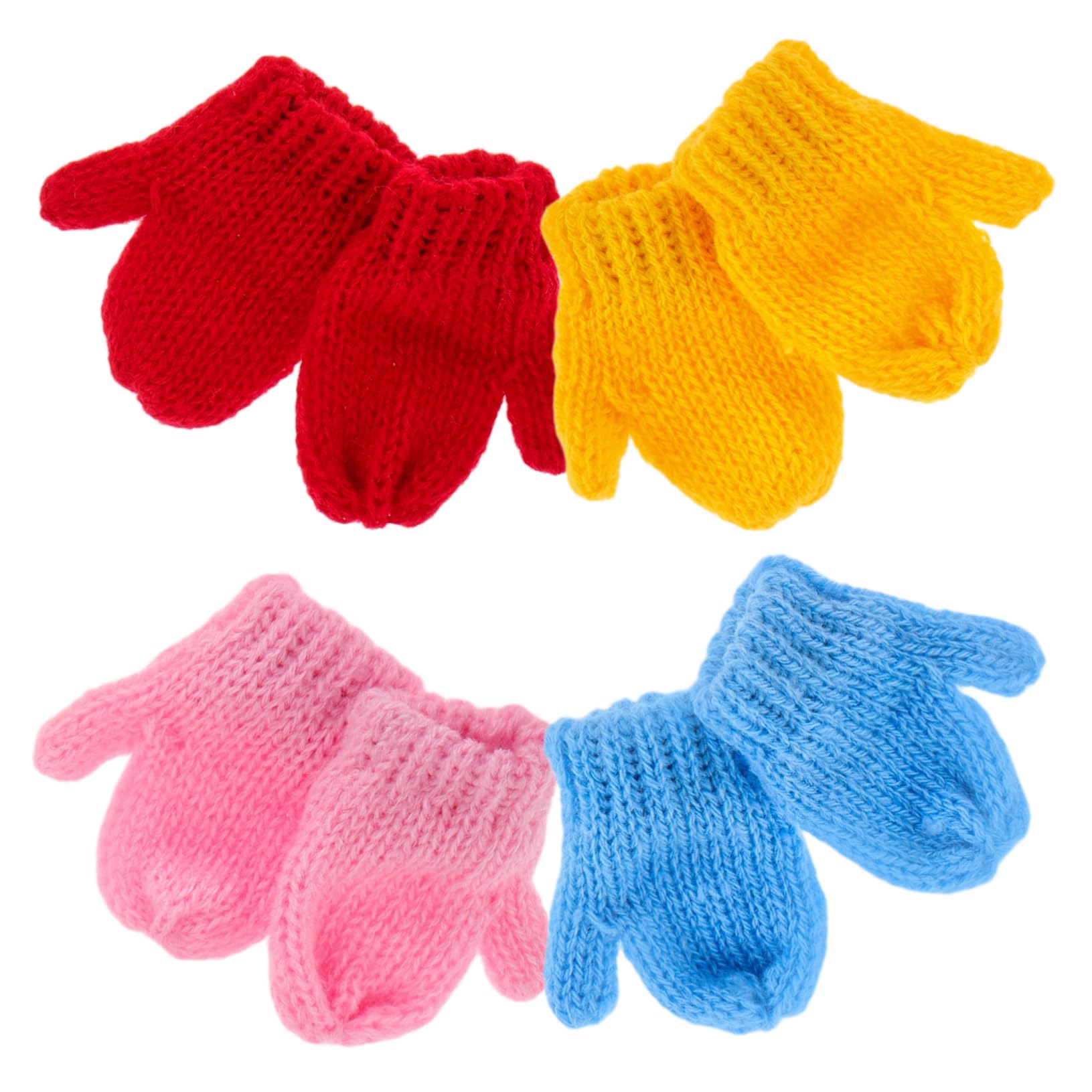 KONTONTY Mini-Strickhandschuhe Für Puppen 8 Stück Kleine Gewebte Handschuhe Aus Kunststoff Für DIY-Kunstbedarf Puppenhaus-Miniaturen Basteln Und Dekorieren Puppenzubehör Spielzeug