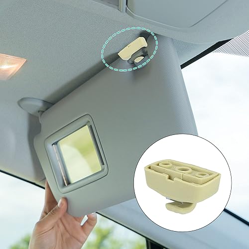 Miniatura 2 de X AUTOHAUX Gancho para visera parasol beige soporte para VW Golf Jetta Passat Beetle 3B0857561A