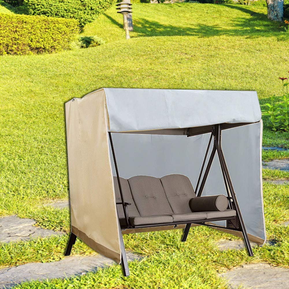 LICHENGTAI Funda para Balancin Columpio 2 Plazas Terraza Jardin, Antipolvo Anti-UV Impermeable Muebles Fundas, para La Cubierta Protectora de La Cubierta del Columpio del Jardín, 160x120x170cm