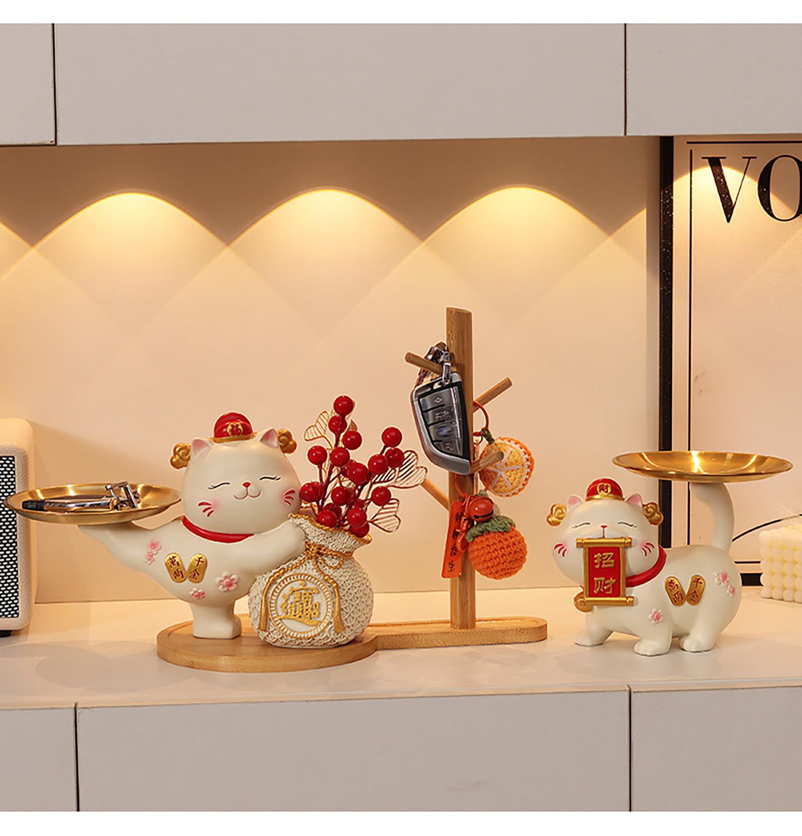 Amazon.co.jp: kanoroto 招き猫 置物 玄関 収納 玄関 鍵置き 収納