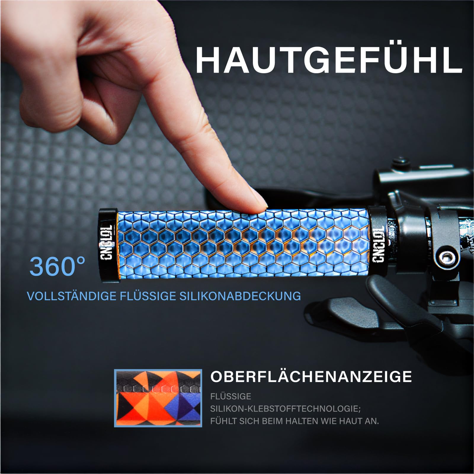 CHOOEE Manici per mountain bike, manubrio della bicicletta, 22 mm, in silicone, manopole antiscivolo per mountain bike/BMX e così via.