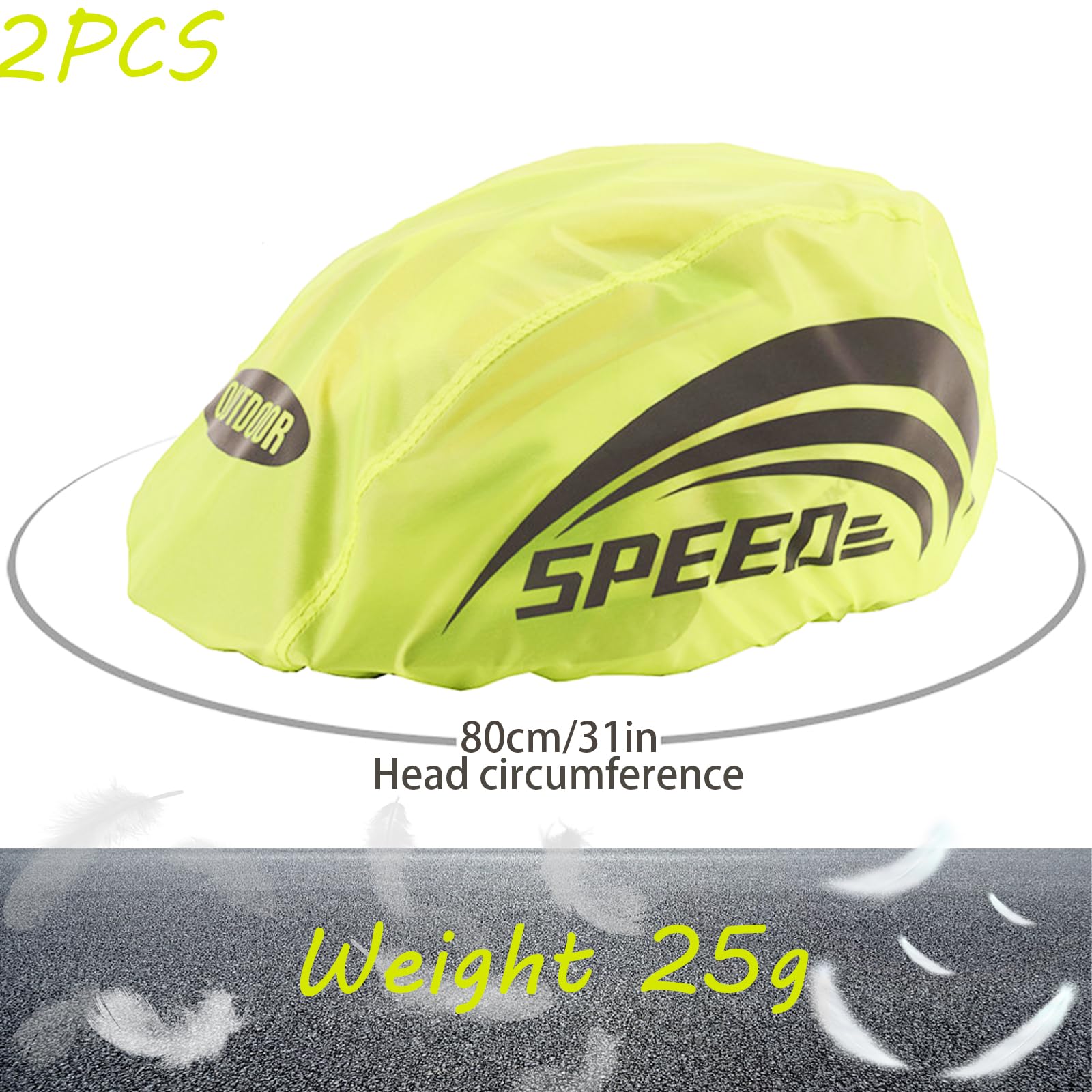 Copertura Antipioggia Per Casco Bici WEST BIKING – Riflettente E Impermeabile Solo 25g Verde