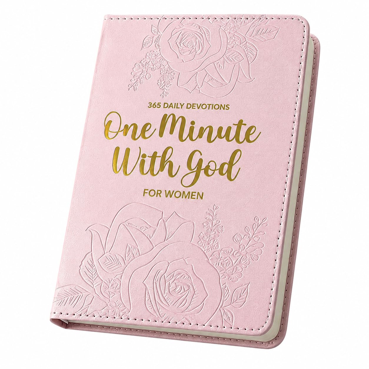 Tevora One Minute with God for Women, 365 Daily Devotional Book and Prayer Journal, Brown Faux Leather Christian Gift, Portable Bible Reflection Guide for Quiet Time and Spiritual Growth