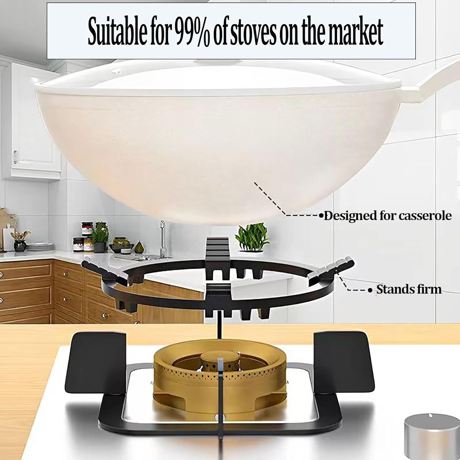 Gas Cooker Wok Support Ring Pot Rack Professional Practical, Reusable, Gas Ring Reducer Wok Stand Rack for Restaurant(6-Prong Legs)