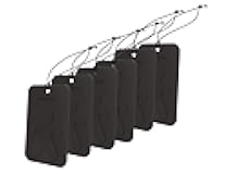 Cesare Scented Cards Car Air Freshener Cedar Wood Fragrance Black Long Lasting Uses Alcohol-Free Fragrance Oil Non-Toxic EVA Material Pack of 6