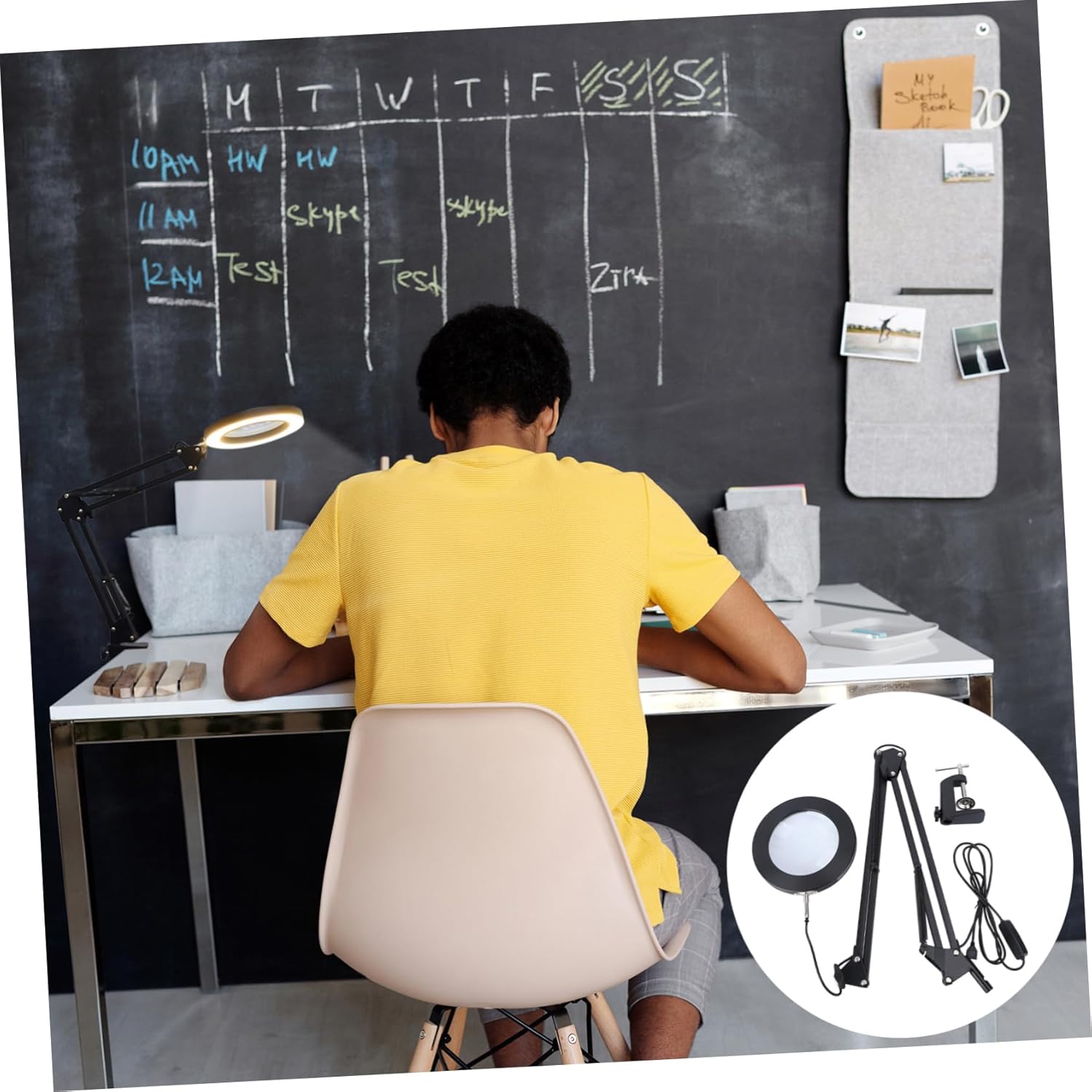 Led Magnifying Glass Table Lamp Extendable Arm Colors Nail Lamp for Desk Magnifier Light for Home Office