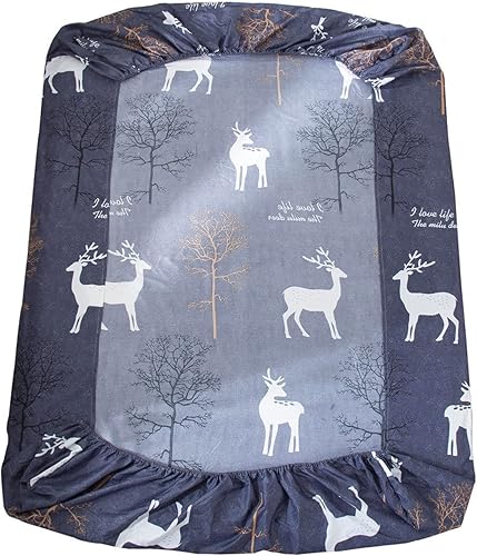 Miniatura 7 de FCLDESHOP Sábana bajera ajustable tamaño Queen, sábanas de bolsillo profundo con estampado de habitación de niños, protector de colchón de animales