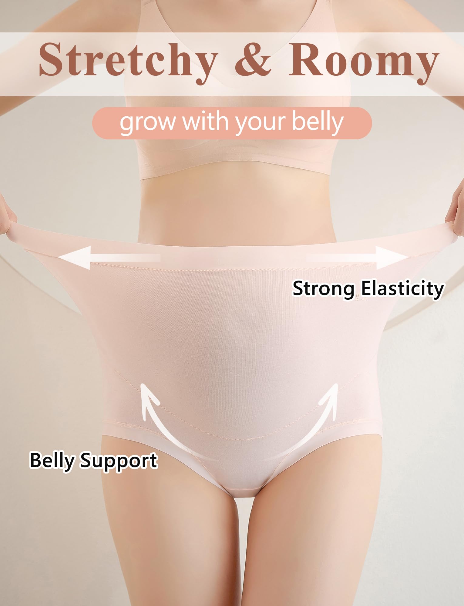 FEOYA Biancheria intima premaman a vita alta da donna, senza cuciture, traspirante, per gravidanza, sopra il pancione, per post-partum, confezione da 3