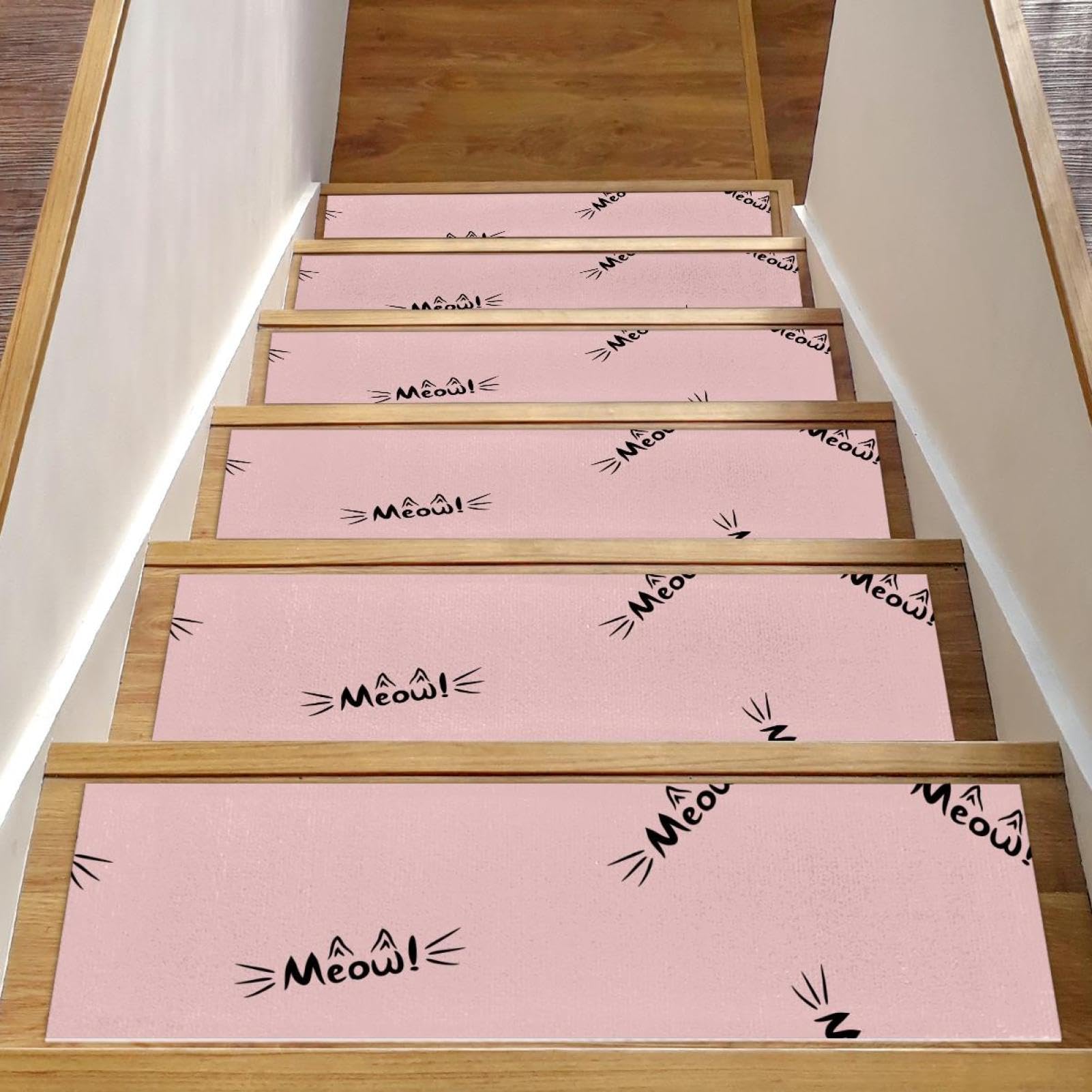 Alfombra antideslizante para peldaños interiores lavables en escaleras de madera