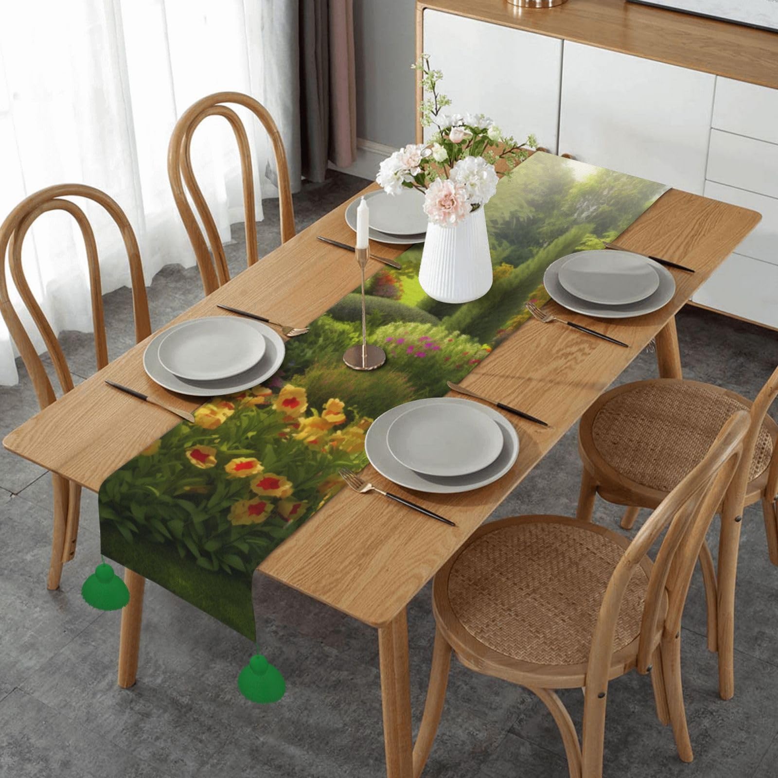 Chemin de table rustique pour protéger meuble en bois avec style