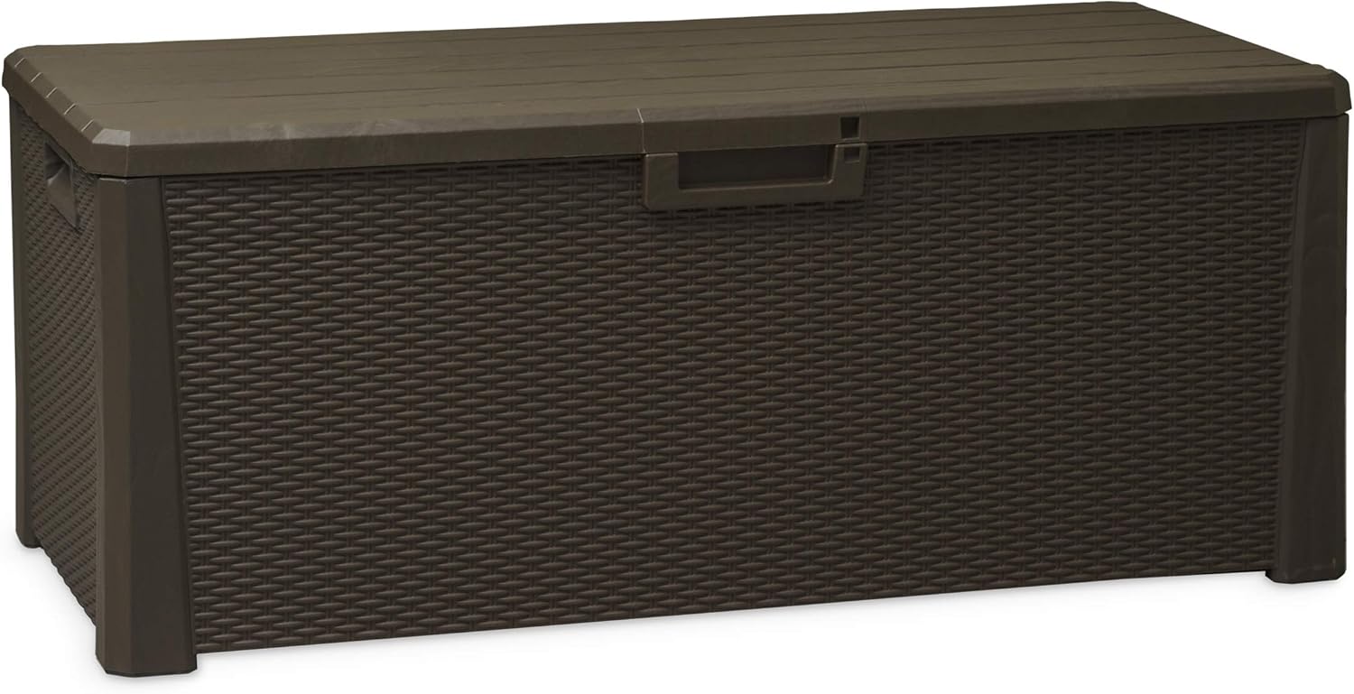 Deck Boxes Toomax Nevada 550L Outdoor Plastic Storage Box Sit On Bench