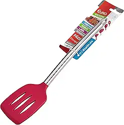 Euro Home - Espátula Vazada de Silicone Vermelho com Cabo Inox - SIL2584-VM