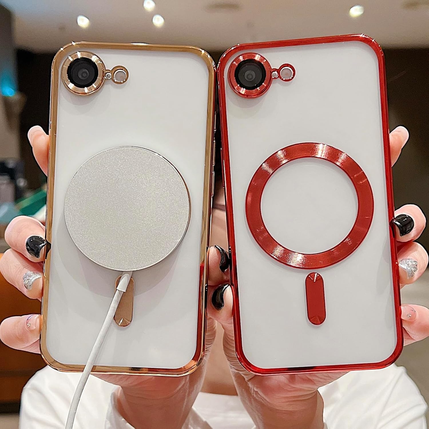 Misscase for iPhone 16e Case with Camera Lens Protector,Full Protection Clear Magnetic Case Compatible with MagSafe Elegant Anti-Scratch Cover for iPhone 16e Gold - Image 3